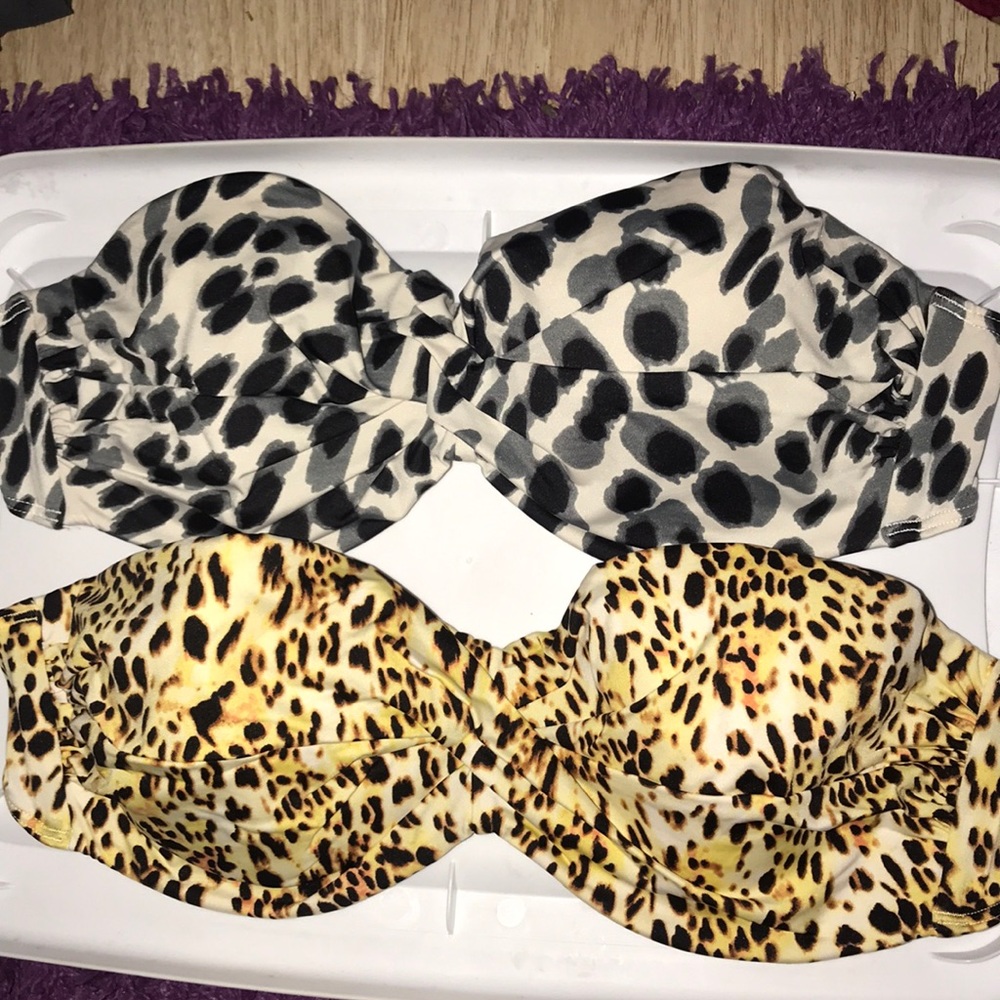 Two bandeau Victoria’s Secret bikini tops